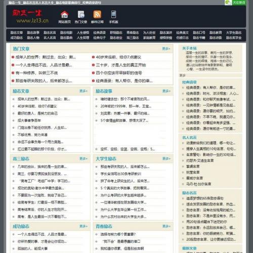 帝国CMS7.0仿励志一生文章网站源码 带手机版+火车头采集