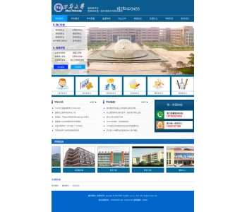 大气蓝色职业学校学院大学招生网企业宣传类企业网站模板